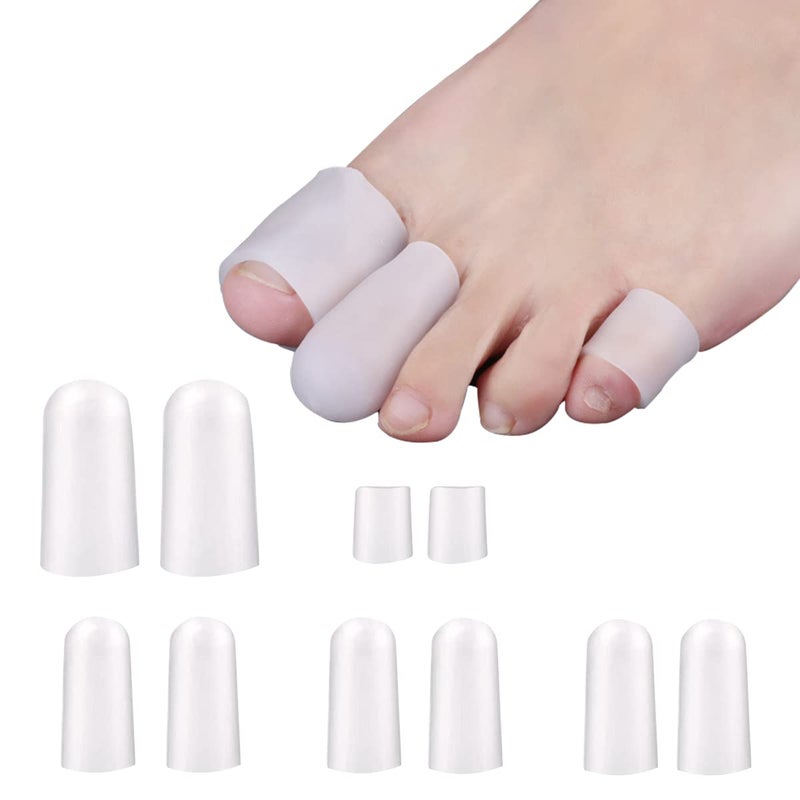 May Create MAYCREATE® 10Pcs Soft Gel Toes Protector Toe Separator for Women Men, Protective Toe Caps Sleeves Tube Guards for the Recovery of Corns, Blisters, Hammer Toes, Toenails Missing/Ingrown - Image 1