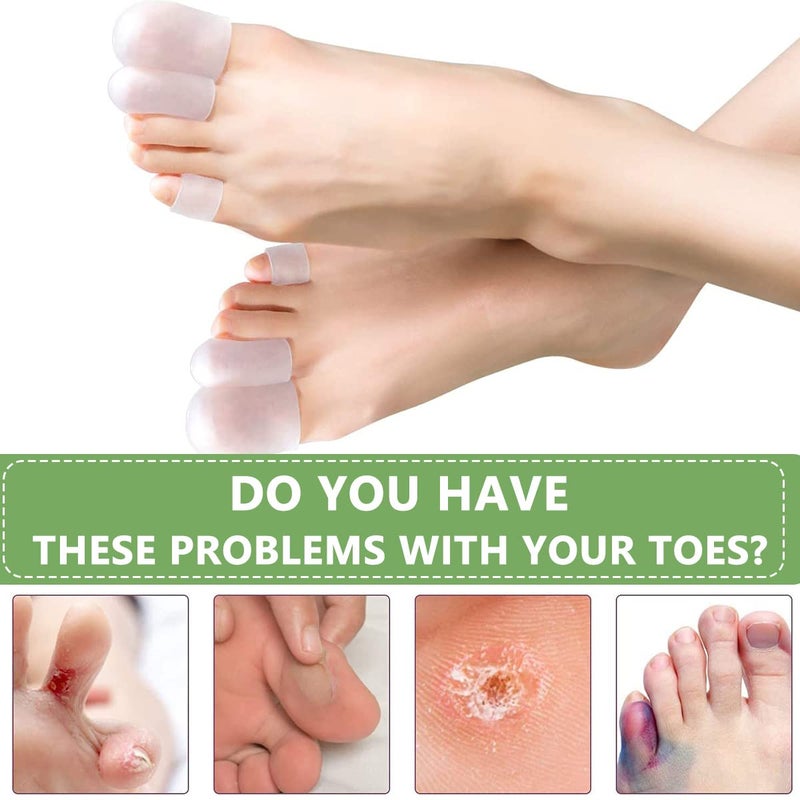 May Create MAYCREATE® 10Pcs Soft Gel Toes Protector Toe Separator for Women Men, Protective Toe Caps Sleeves Tube Guards for the Recovery of Corns, Blisters, Hammer Toes, Toenails Missing/Ingrown - Image 3