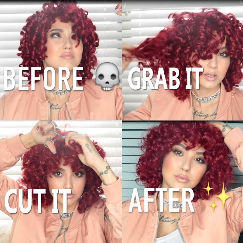 AIDUSA Afro Curly Wigs with Bangs Big Blonde Wigs for Black Women Light Brown Short Wigs for Women Synthetic Hair Natural Looking (#30 Honey Blonde) - Image 5