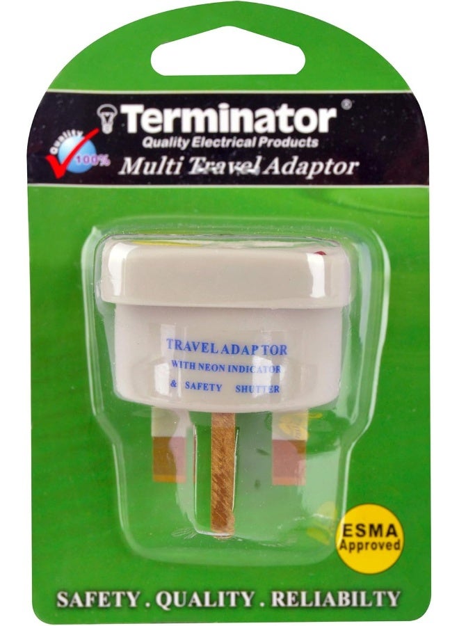 Terminator Terminator Multi Traveler Adapter With Shutter & Indicator (UK to Universal)  - Image 2