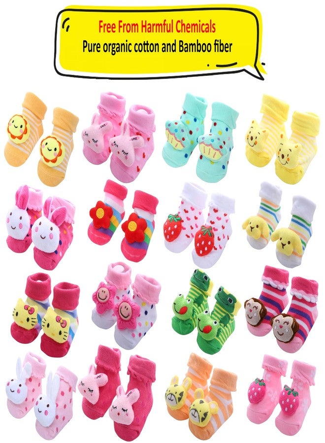 Kidbee Baby Soft Pure Cotton Lightweight & Breathable Socks (0-12 Months) (Girls Multicolor, 2) - Image 5