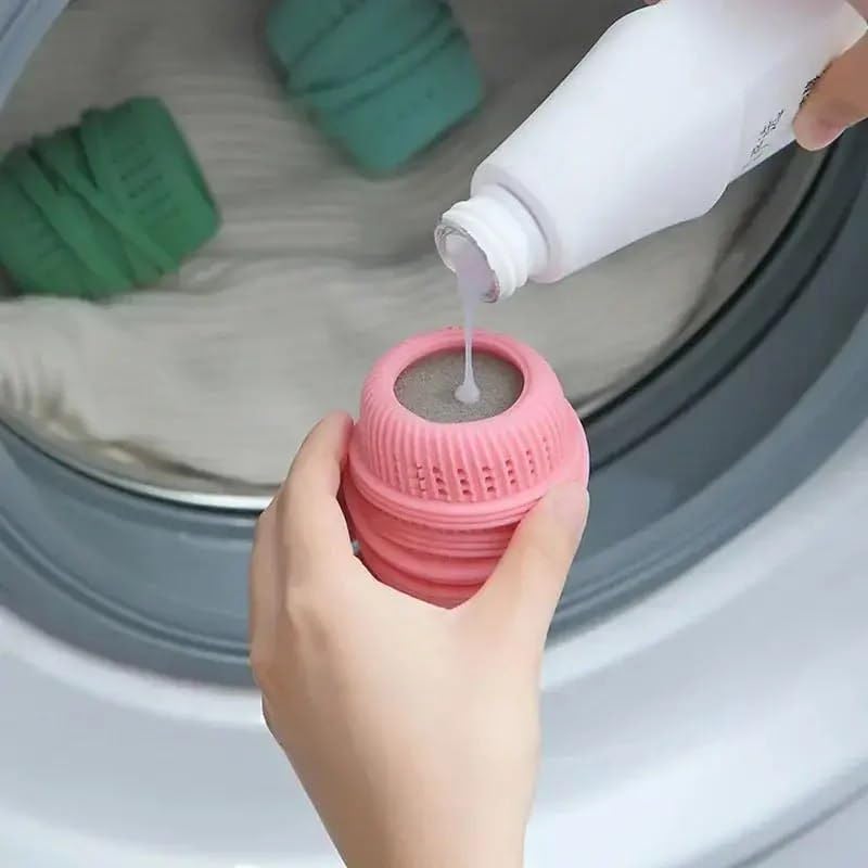 SHOPECOM Colorful Laundry Ball Large AntiTangle Washing Machine Cleaning Spheres for Soft and Gentle Wash Liquid Storage Cleaning Ball Washer Ball Compact Washing Machine Dryer 1 pcs - Image 3