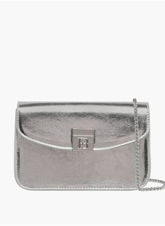 Flora Bella By Shoexpress Women's Metallic Crossbody Bag with Magnetic Closure and Chain Strap  - Image 1