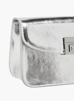 Flora Bella By Shoexpress Women's Metallic Crossbody Bag with Magnetic Closure and Chain Strap  - Image 5