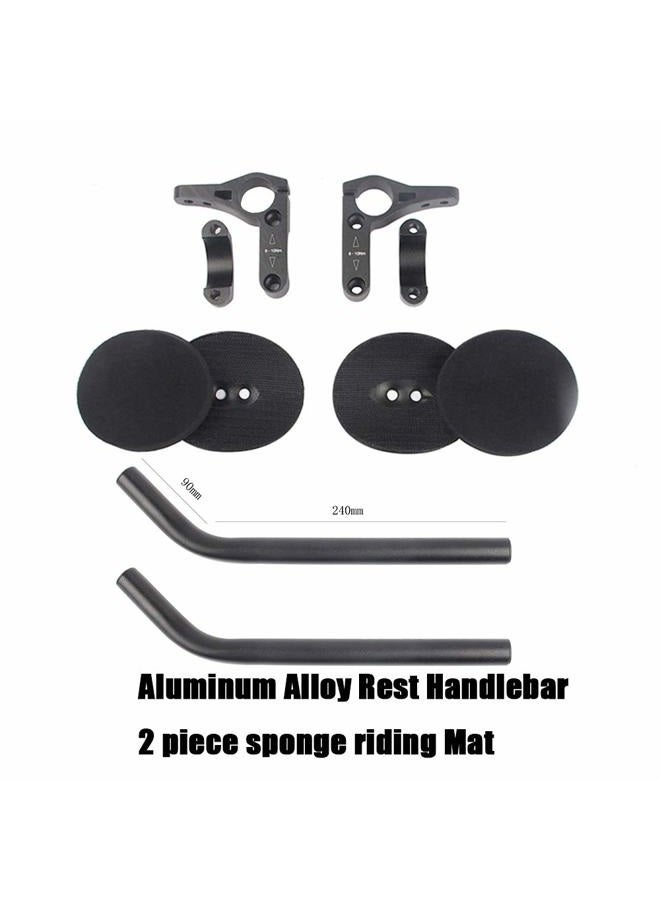 DRCKHROS TT Bars Bicycle Bike Handlebar Rest Bar Aluminum Alloy Black for Mountain Road Bicycle Bike Handlebars - Image 2
