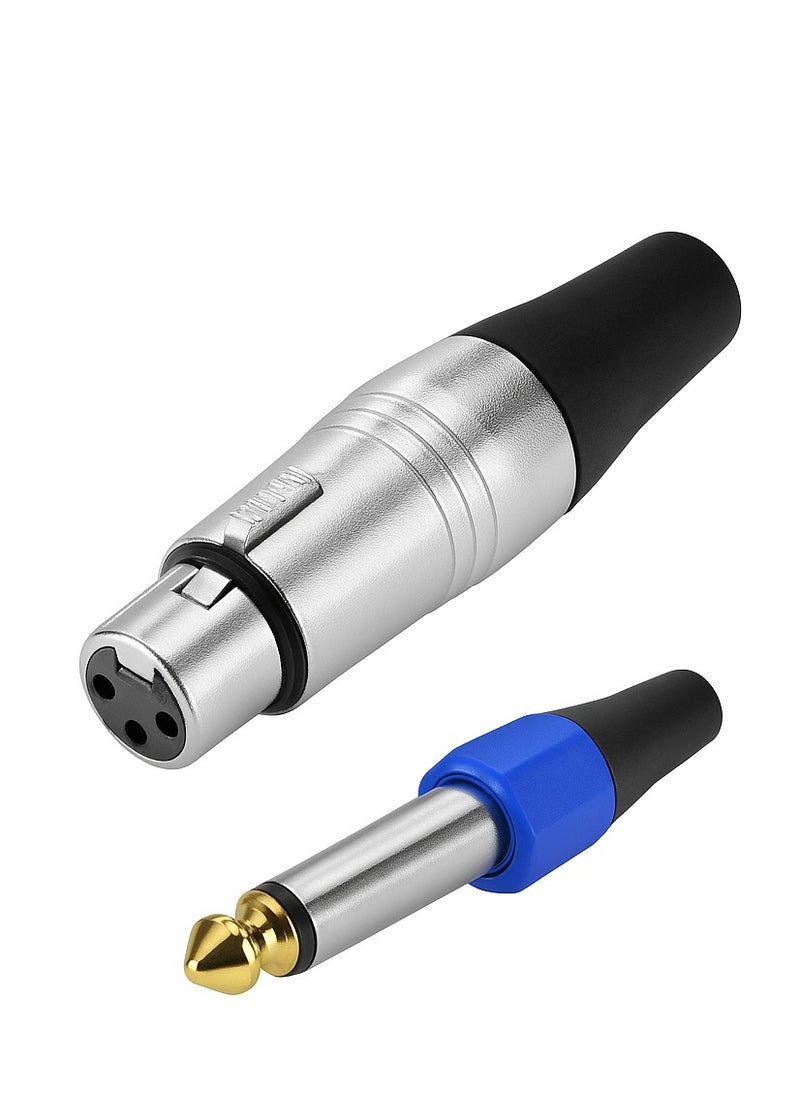 Mike Music 1/4 Inch (6.35mm) TRS to XLR Female Adapter Jack – Audio Connector for Microphone, Mixer, Speaker, Amplifier, Recording Equipment  - Image 1
