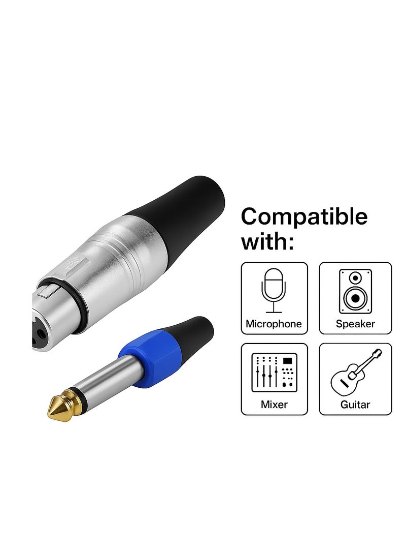 Mike Music 1/4 Inch (6.35mm) TRS to XLR Female Adapter Jack – Audio Connector for Microphone, Mixer, Speaker, Amplifier, Recording Equipment  - Image 3
