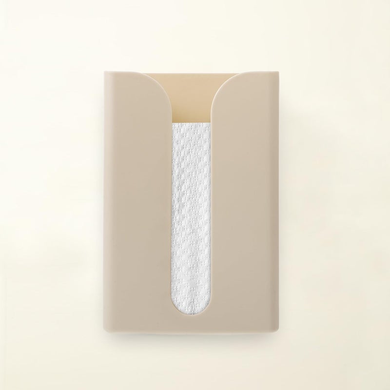 Wall Mounted No Drill Tissue Box Holder Cream White With 2 Hooks Bathroom Kitchen Organizer - Image 5