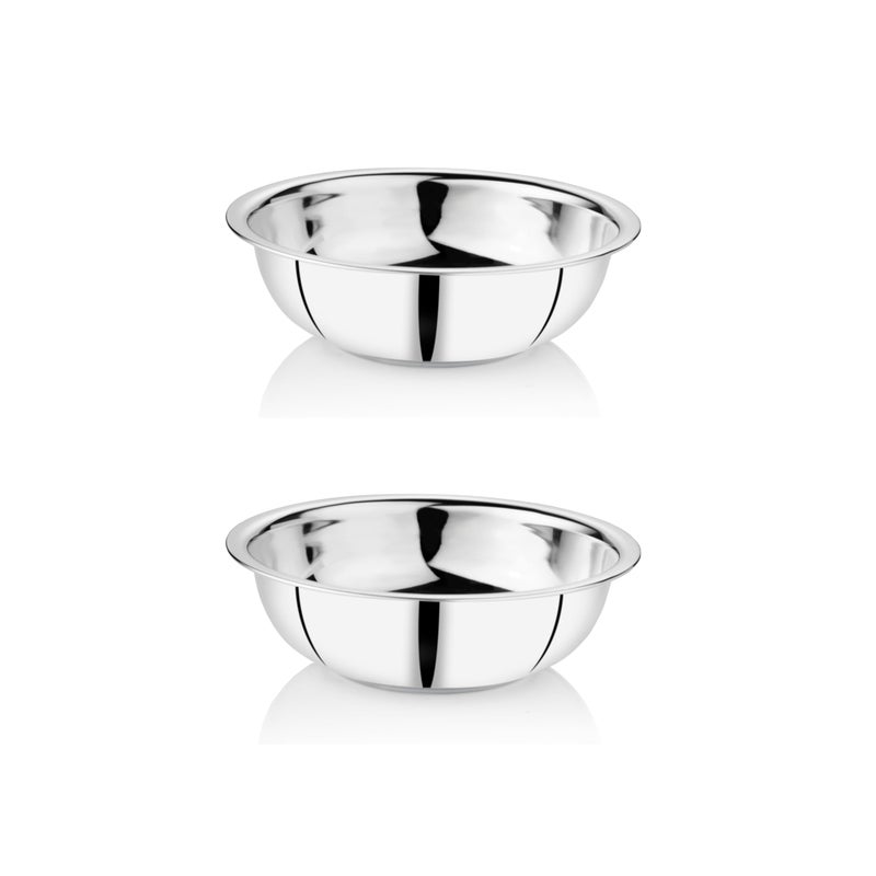 EMBASSY Stainless Steel Wonderful Mixing Bowl, Size 2, 1500 ml, 22.5 cms, Pack of 2 - Image 5