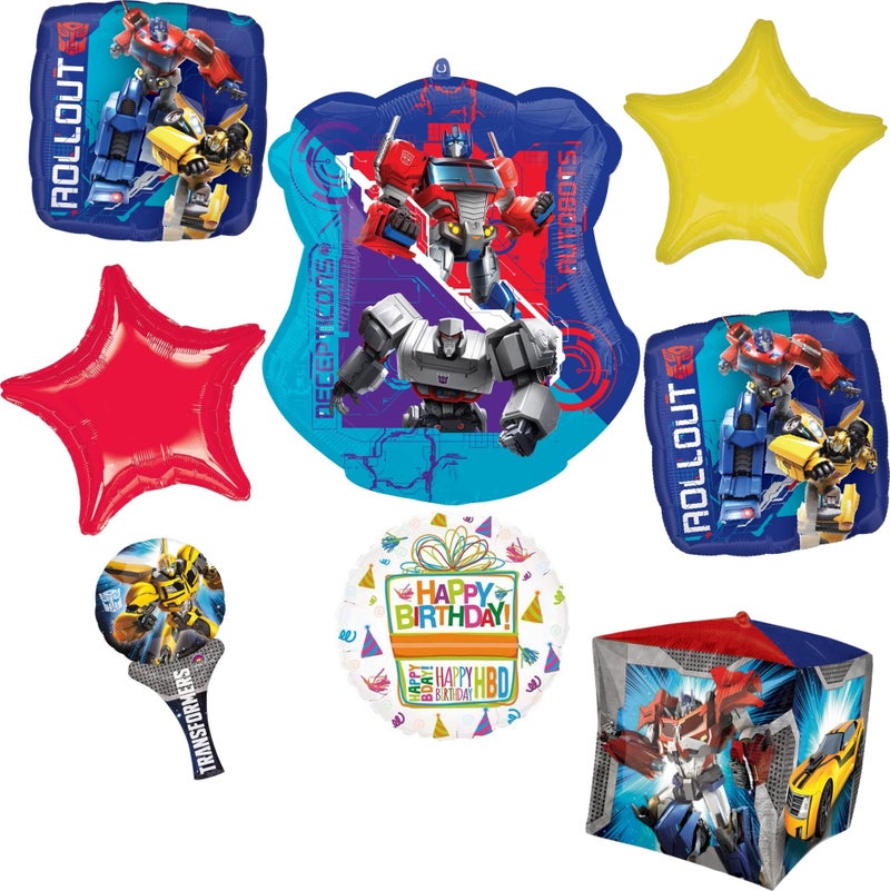 Anagram Birthday Party Supplies Cubez and Air Filled Wand Transformers Balloon Bouquet Decorations - Image 3