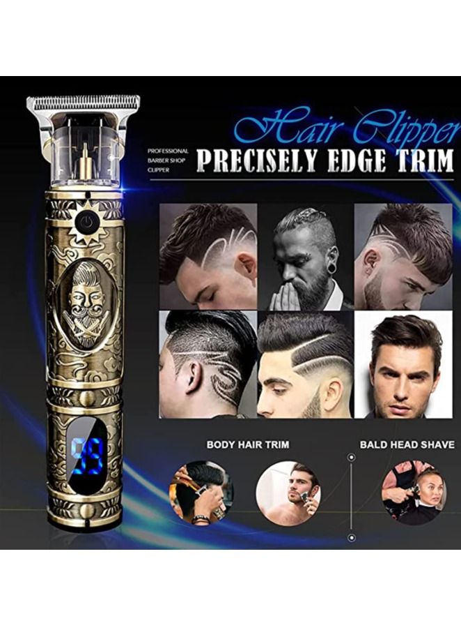 Hair Clippers for Men, Professional Electric Haircut Kit Zero Gapped Beard Trimmer Cordless Rechargeable T-Bladeds Outliner Grooming Baldheaded Clipper Perfect Gift for Man Women - Image 2