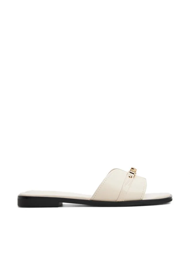 Francea Ladies White Flat Sandals