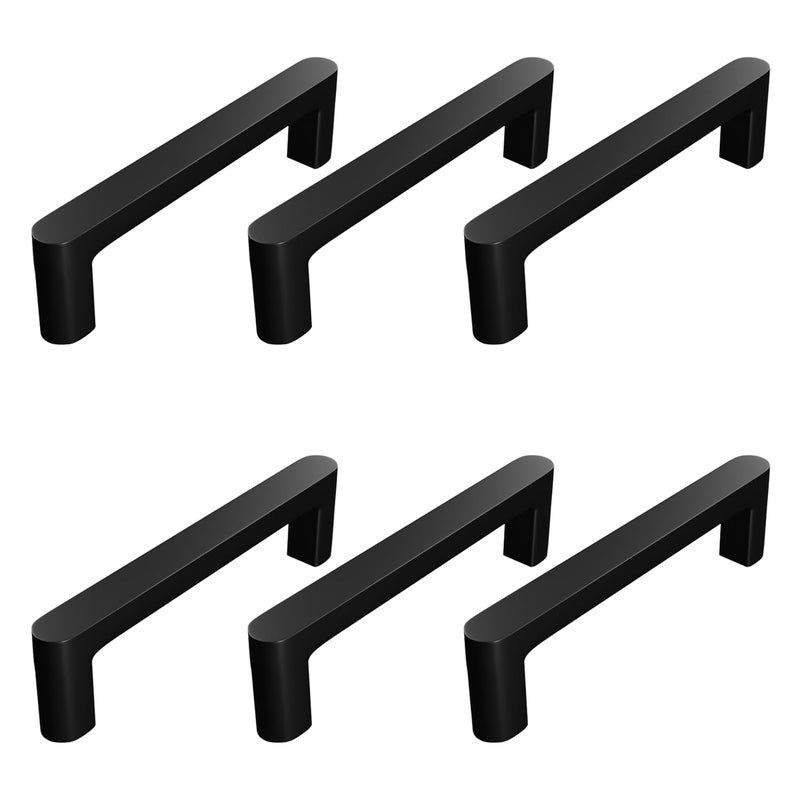 Atlantic Cabinet Pull Handle Black Coated Total Length 8 inch HoletoHole 192 mm Pack of 6 - Image 1