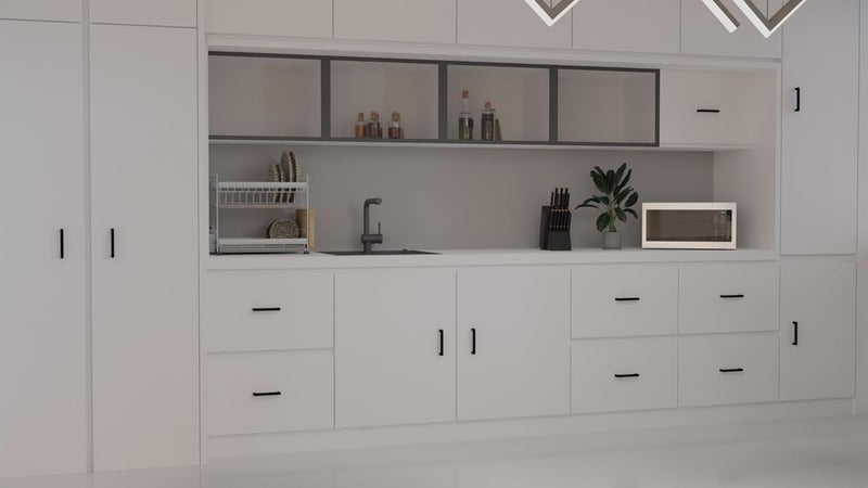 Atlantic Cabinet Pull Handle Black Coated Total Length 8 inch HoletoHole 192 mm Pack of 6 - Image 2