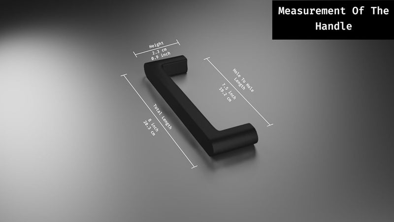 Atlantic Cabinet Pull Handle Black Coated Total Length 8 inch HoletoHole 192 mm Pack of 6 - Image 5