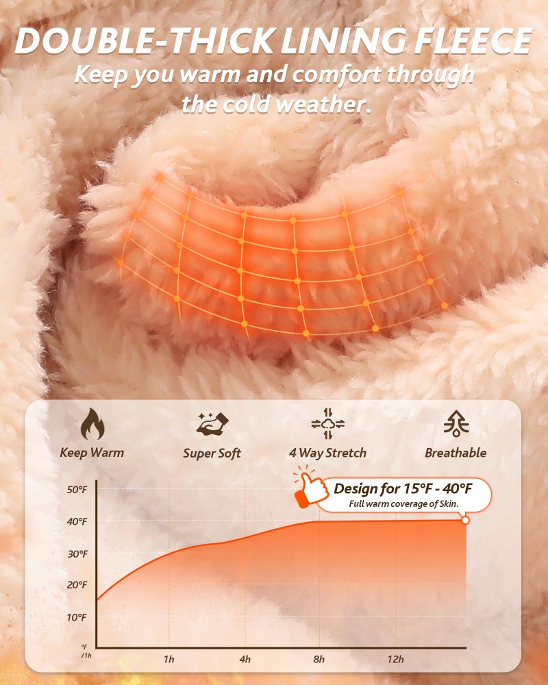 CAMPSNAIL Fleece Lined Leggings Women Water Resistant - Thick Thermal Warm Winter High Waisted Pants with Pockets for Snow - Image 2