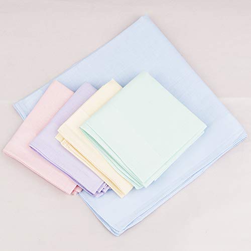 HOULIFE Ladies 100% 60S Cotton Handkerchiefs Womens Solid Candy Color Hankies for Wedding Party 16x16 - Image 2