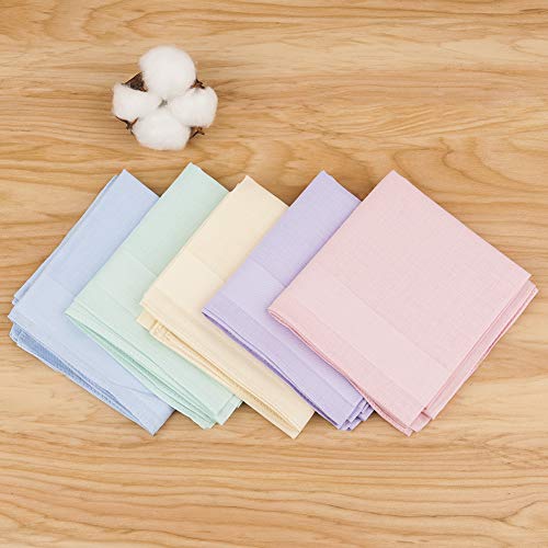 HOULIFE Ladies 100% 60S Cotton Handkerchiefs Womens Solid Candy Color Hankies for Wedding Party 16x16 - Image 4