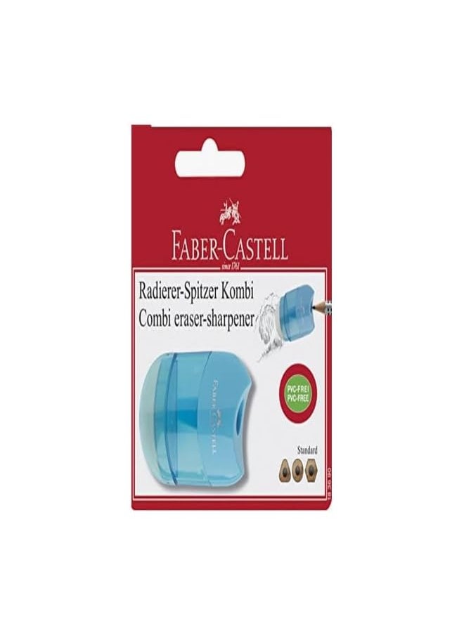 FABER-CASTELL - Single Hole Sharpener Eraser With Barrel Blister Pack - Image 1