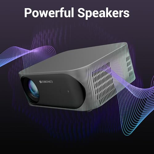 ZEBRONICS PIXAPLAY 25, Smart Projector, 1080p, 7500 Lumens, 200" Screen Size, Quad Core, Auto [ Focus | Keystone | Obstacle Detection | Screenfit ], Bluetooth, WiFi, HDMI-ARC, APP Support, Miracast - Image 5