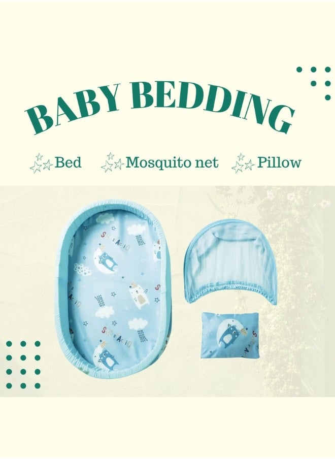 Baby bedding set with mosquito net for boy Foldable mobile easy-to-carry Sponge floor cotton thickening insect-proof Newborn bed baby bedding, (Yellow) - pzsku/ZE9BB2D655DCDFD954BE8Z/45/_/1740231107/b9177cfe-7ec8-44b8-a366-e2a631e08077