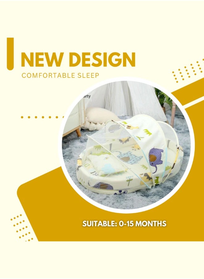 Baby bedding set with mosquito net for boy Foldable mobile easy-to-carry Sponge floor cotton thickening insect-proof Newborn bed baby bedding, (Yellow) - pzsku/ZE9BB2D655DCDFD954BE8Z/45/_/1740231139/444258e7-4340-4287-b016-25f7ea01aadd