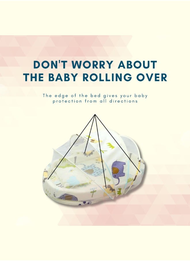 Baby bedding set with mosquito net for boy Foldable mobile easy-to-carry Sponge floor cotton thickening insect-proof Newborn bed baby bedding, (Yellow) - pzsku/ZE9BB2D655DCDFD954BE8Z/45/_/1740231202/42b7ecee-1c21-4466-83e2-023d7f715991