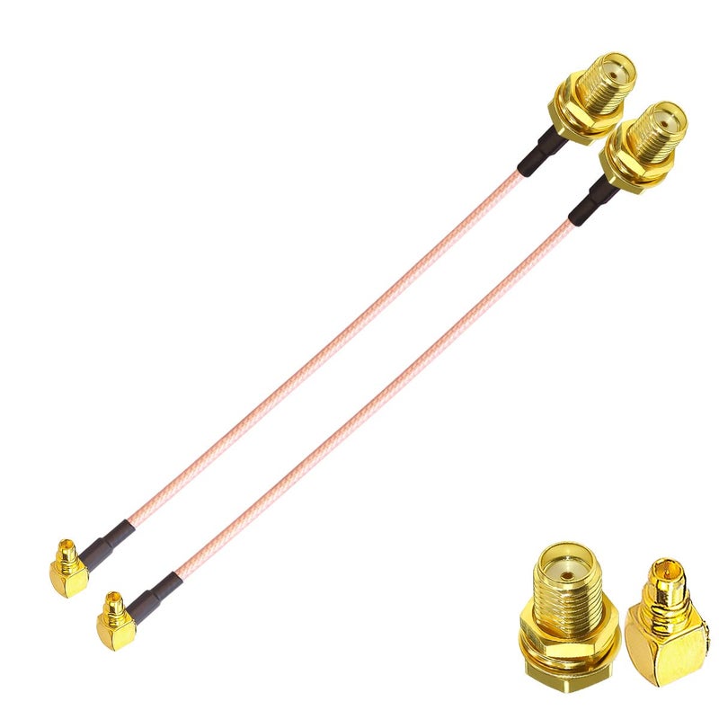 TUOLNK SMA to MMCX Coax Cable - 4inch (10cm) Right Angle RF Coaxial Cable - 2pcs - Image 1