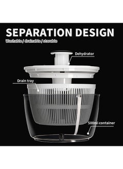 Generic 5L Salad Spinner, Manual Salad Mixer, Easy Press Large Vegetable Dryer with Bowl and Filter Plate, Suitable for Dehydrate Fruits, Vegetables, Salads, Pasta, 24.5*15*24.5cm  - Image 5