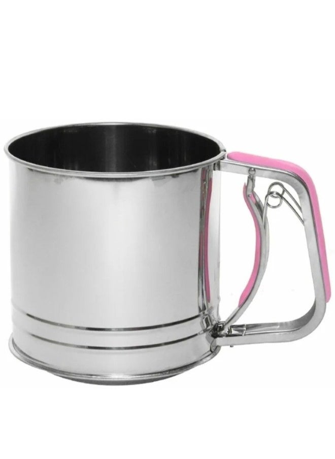 Generic - Stainless Steel Baking Flour Sifter with Hand Plunger Design 6 Cup Capacity - Image 1