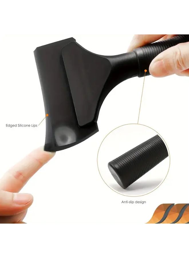 Black Heavy Duty Glass Squeegee Non Slip Base Ergonomic Handle Streak Free Cleaner - Image 2