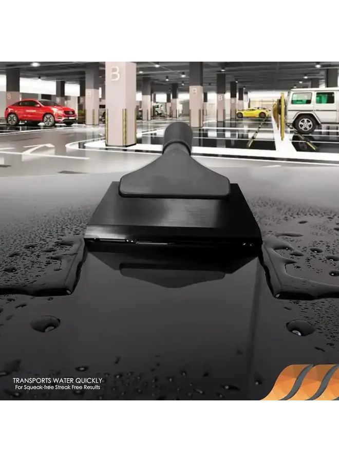 Black Heavy Duty Glass Squeegee Non Slip Base Ergonomic Handle Streak Free Cleaner - Image 3