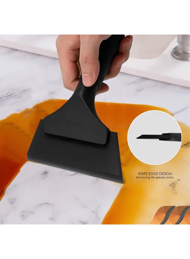 Black Heavy Duty Glass Squeegee Non Slip Base Ergonomic Handle Streak Free Cleaner - Image 5