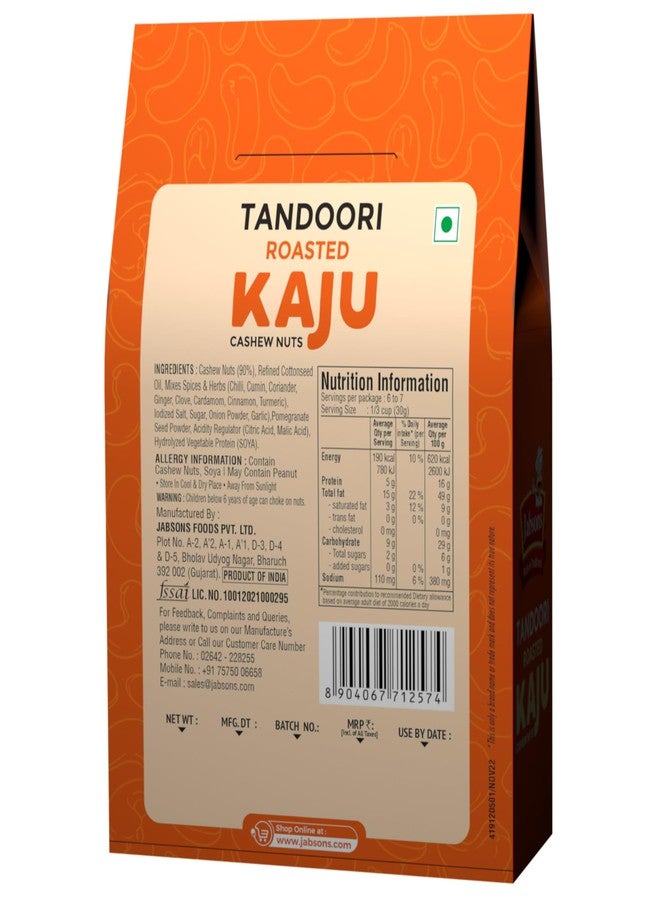 Jabsons Dryfruit Cashewnut Tandoori -200g | Spicy & Smoky Roasted Cashew Snack | Healthy, Protein-Rich Namkeen, Indian Munchies | Anytime Snacking - Image 2