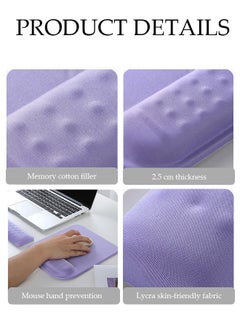 DUNISO Wrist Rest Support For Mouse Pad & Keyboard Set, Ergonomic Mousepad Non-Slip Base, Soft Memory Foam Wrist Bar And Mouse Pad Purple (21*25*2.5cm/6.5*35*2.5cm)  - Image 4