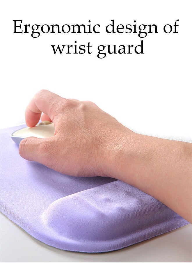 DUNISO - Wrist Rest Support For Mouse Pad & Keyboard Set, Ergonomic Mousepad Non-Slip Base, Soft Memory Foam Wrist Bar And Mouse Pad Purple (21*25*2.5cm/6.5*35*2.5cm) - Image 1