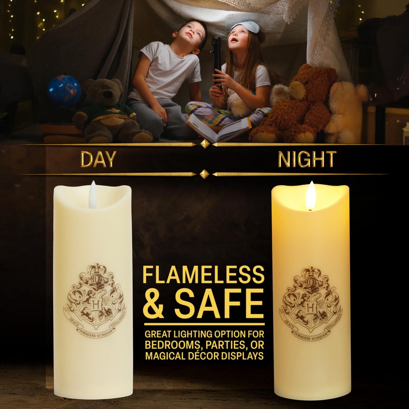 Harry Potter LED Candle with Wand Remote Control Hogwarts Crest Flameless Light for Kids 16ft Spell-Cast Range Room Decor Display Nightlight Gifts - Image 3