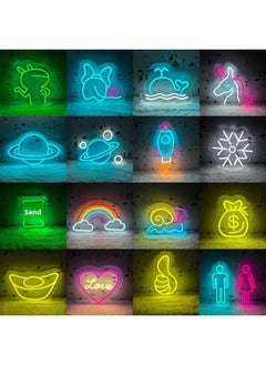 Generic LED Neon Light Creative Luminous Wall Decoration Bar Internet Celebrity Night Light Bedroom Room Atmosphere Light Ins Layout-Light Color:5v Neon Light (usb Interface Is Not Waterproof) - White + Pink Unicorn 30x29m  - Image 4