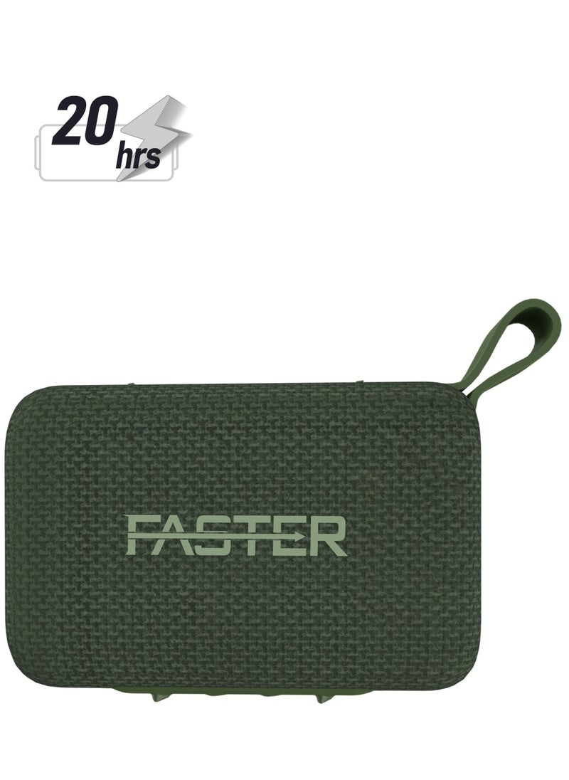 Faster BoomX Portable Bluetooth Speaker - Mini Party Speaker with Stereo Sound, 5W HD Sound, 20 Hours Playtime, Bluetooth 5.4, USB/AUX Support, IPX4 Water Resistant Pocket Speaker - for Home, Outdoor, Travel & Kids (Green)  - Image 1