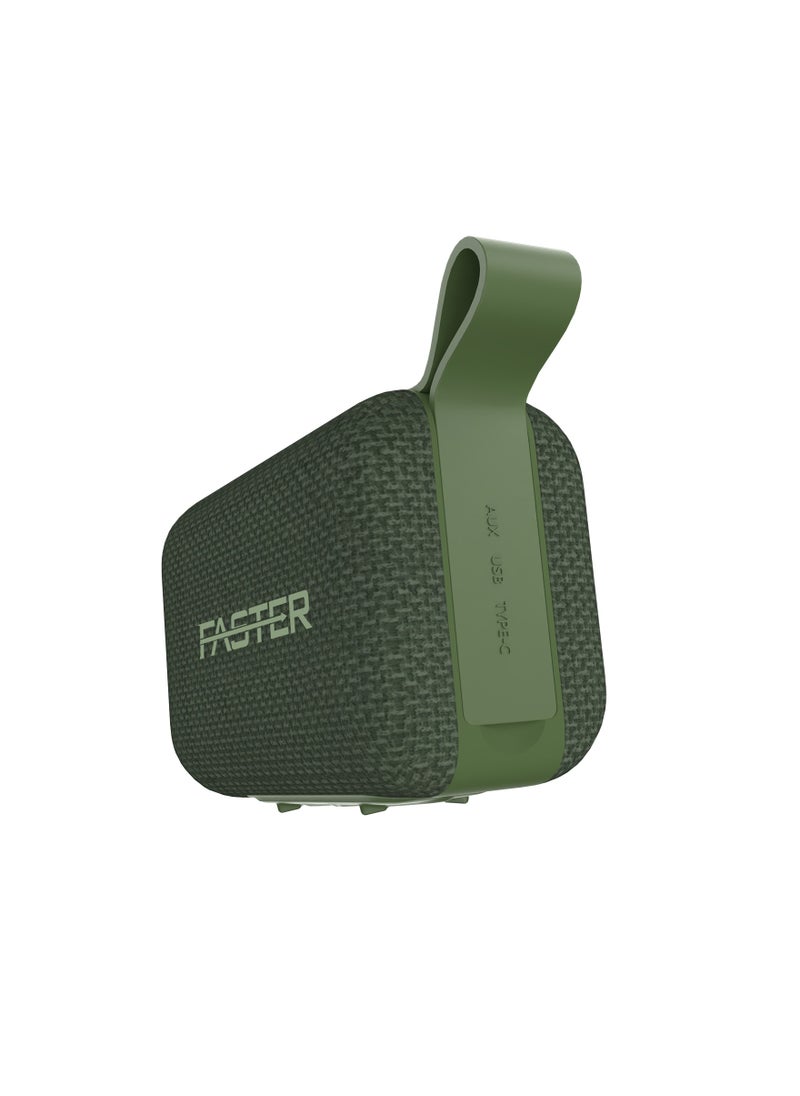 Faster BoomX Portable Bluetooth Speaker - Mini Party Speaker with Stereo Sound, 5W HD Sound, 20 Hours Playtime, Bluetooth 5.4, USB/AUX Support, IPX4 Water Resistant Pocket Speaker - for Home, Outdoor, Travel & Kids (Green)  - Image 3