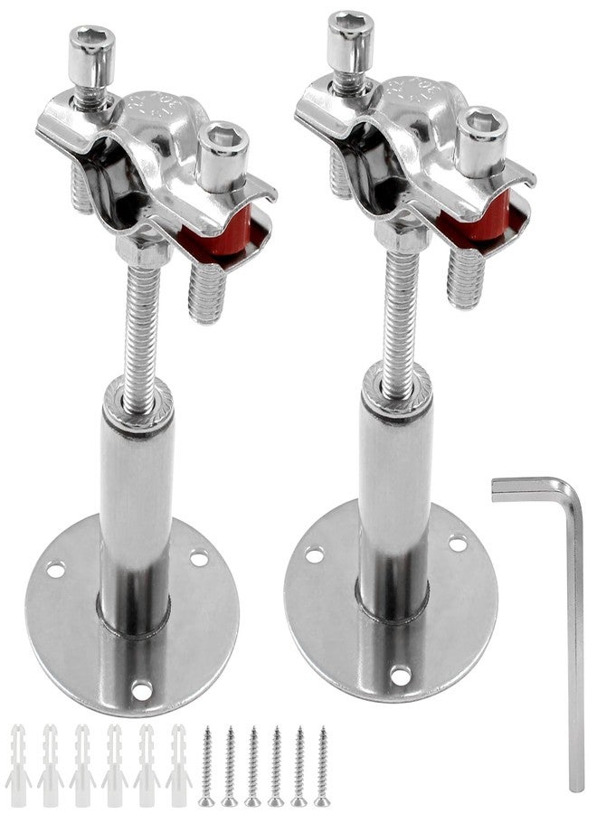 Hitefu 1/2 Inch 304 Stainless Steel Wall Mount Ceiling Pipe Supports with Screws, Adjustable Ceiling Mount Clamp Bracket Kit for Dia 19mm Diameter Pipes PVC Metal Water Pipe Tube Fitting, Set of 2 - Image 1