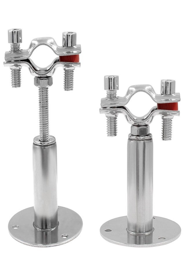 Hitefu 1/2 Inch 304 Stainless Steel Wall Mount Ceiling Pipe Supports with Screws, Adjustable Ceiling Mount Clamp Bracket Kit for Dia 19mm Diameter Pipes PVC Metal Water Pipe Tube Fitting, Set of 2 - Image 4