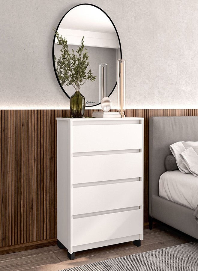POLITORNO MOVEIS Dresser for Bedroom 5Drawer  white color 104.7x87x44.3cm  - Image 1