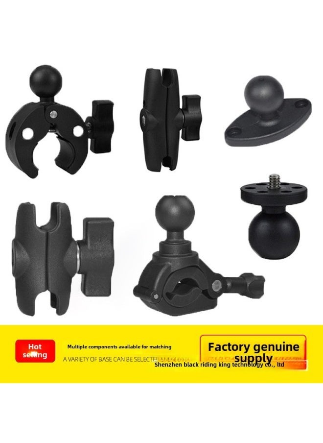 Generic One Inch Standard GoPro Sports Camera Universal Ball Head Mobile Phone Holder Motorcycle Powerful Clip Connection Accessories-Color:GP376-handlebar Clip (one Thin And One Thick Silicone)  - Image 2