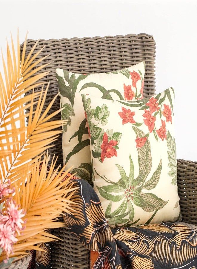 JMGBird Patio Furniture Pillows Waterproof，Flower Color Decorative Outdoor Pillow，Suitable for Courtyard Garden, Sofa, Bedroom Pack of 2 Includes Pillow core and Pillowcase - Image 2