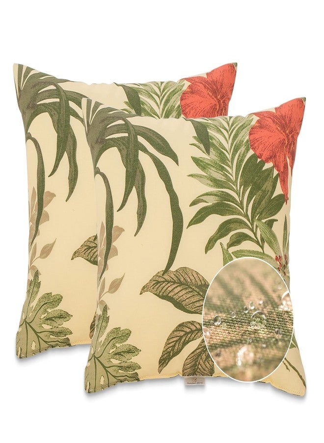 JMGBird Patio Furniture Pillows Waterproof，Flower Color Decorative Outdoor Pillow，Suitable for Courtyard Garden, Sofa, Bedroom Pack of 2 Includes Pillow core and Pillowcase - Image 3