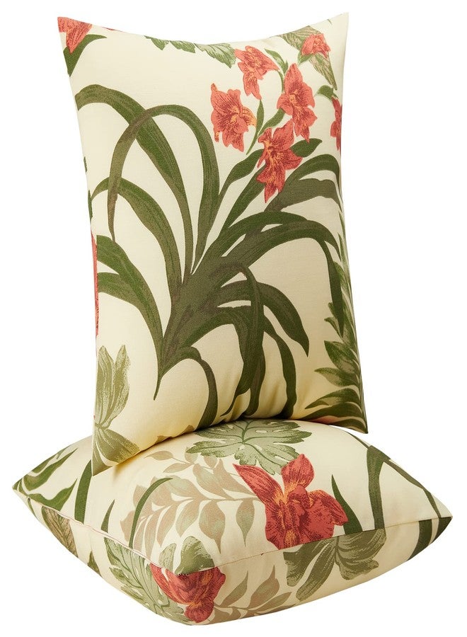 JMGBird Patio Furniture Pillows Waterproof，Flower Color Decorative Outdoor Pillow，Suitable for Courtyard Garden, Sofa, Bedroom Pack of 2 Includes Pillow core and Pillowcase - Image 1