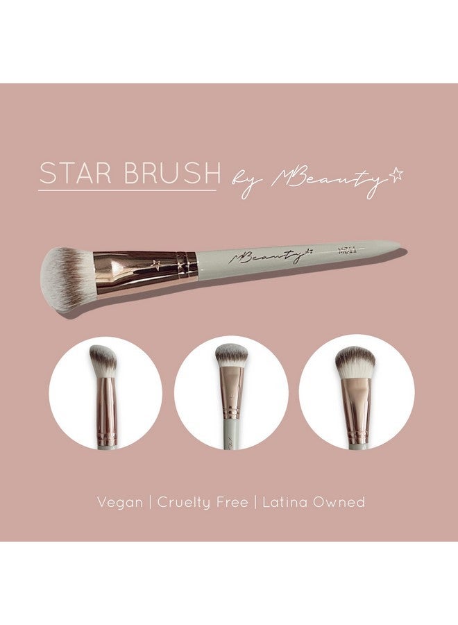 أم بيوتي فرشاة مكياج Starbrush Mb11، لون عاجي ونحاسي، مصنوعة من الخشب بنسبة 100%، ومصممة لتكون مقاومة للماء، وبنية شعرية ليفية فائقة النعومة مع ألياف نباتية خالية من القسوة، علامة تجارية مملوكة لاتينية - Image 3