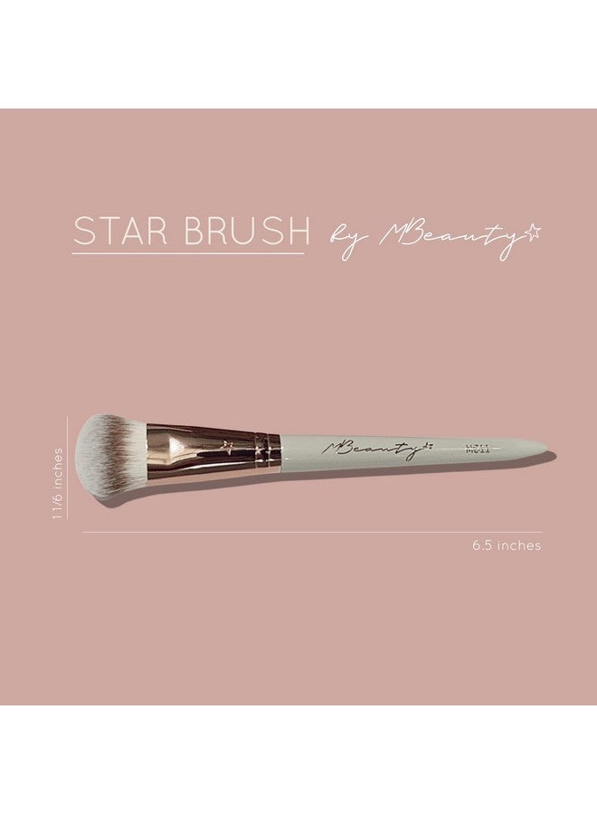 أم بيوتي فرشاة مكياج Starbrush Mb11، لون عاجي ونحاسي، مصنوعة من الخشب بنسبة 100%، ومصممة لتكون مقاومة للماء، وبنية شعرية ليفية فائقة النعومة مع ألياف نباتية خالية من القسوة، علامة تجارية مملوكة لاتينية - Image 4