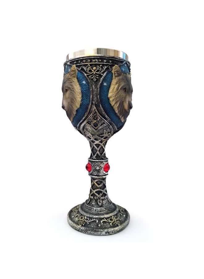 Aknur 3D Wolf Goblet Blue - Image 1